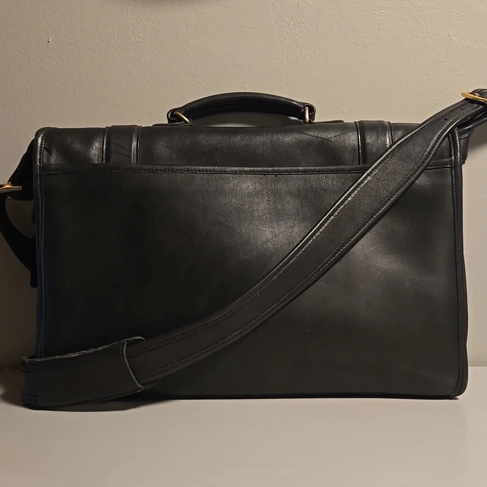 Coach Vintage Leather Briefcase Black